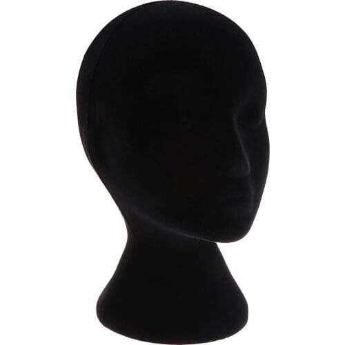 Mannequin Head, Female Styrofoam Mannequin Manikin Head Model Foam Wigs Hair Glasses Display -Black
