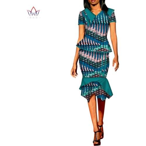 African Women Clothes Print Zip Tops and Skirt Sets for Women Bazin Riche African Clothing 2 Pieces Customize Skirts Sets WY6036
