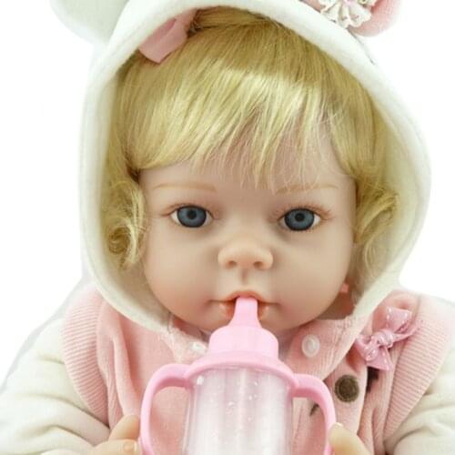 20" Reborn Babies Dolls Blond Hair Silicone Baby Dolls Girls Toys Gift Plush Cat Bebe Alive Reborn Bonecas Brinquedo