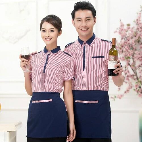 Summer Hotel Waiter Working Wear Western Restaurant Waiter Uniform Women Cafe Chef Uniform Fast Food Waitress Uniform Cook Cloth