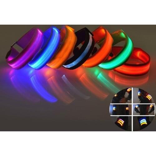Hot Outdoor Sports Night Running Armband Led Reflective Light Safety Warning Belt Arm Leg Wristband Cycling Bike Bicycle Party