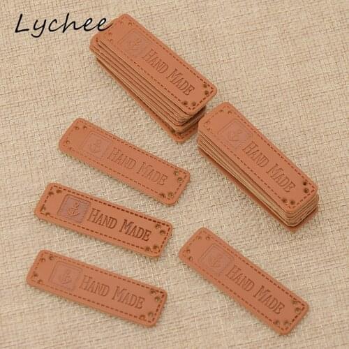 Lychee 20pcs Vintage Anchor Pattern Hand Made PU Leather Tags Labels For DIY Garment Craft Sewing Decor Cloth Markers