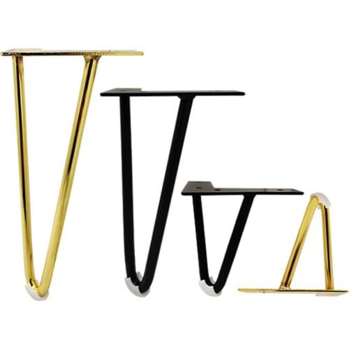 4pcsMetal hairpin table Desk leg iron support leg for Sofa cabinet Chairs DIY Handcrafts Furniture hardware