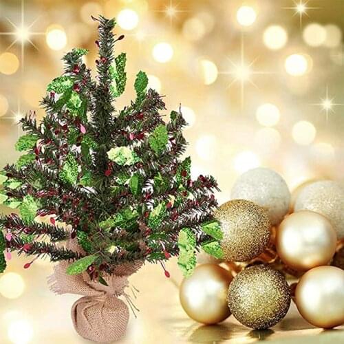 Mini Artificial Christmas Tree Small Pine Trees Party Ornaments Figurines Miniatures DIY Home Decorations Crafts Gift