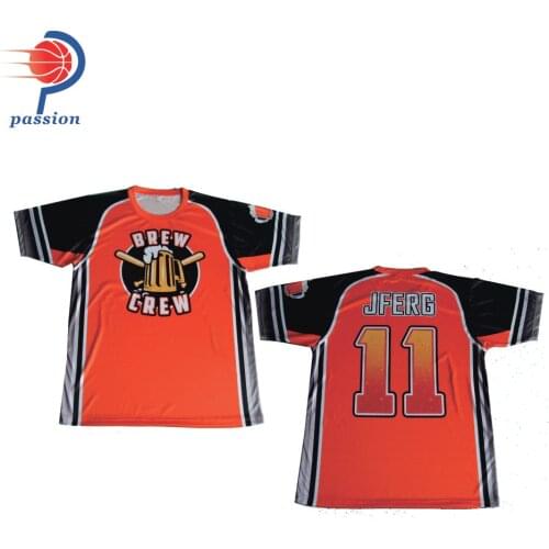 MOQ 5 pcs $25 Each Orange Black Custom Front Logo Adult Softball Jerseys Number #11 Personal Names