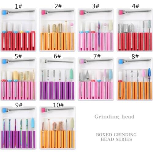 7x Tungsten Steel Nail Art Drill Bits Set Acrylic Nails Polishing Bit Kit