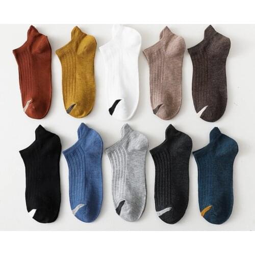 5 Pairs Low Tube Pure Cotton Men Socks Set Ventilation Summer Spring Gift Socks Soft Korean Fashion Street Styl Middle Skarpetka