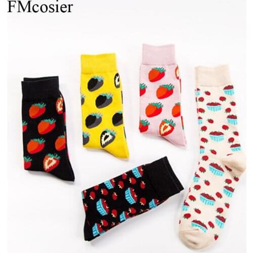 5 Pairs Winter Autumn Mens Funny Socks Gift For Men Color Art Crew Warm Dress Casual Socks lot Calcetines Hombre Meias sokken