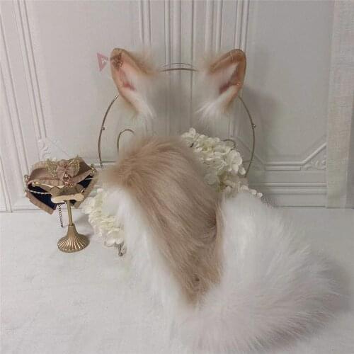 MMGG New Yoju Mameshiba Dog ears Wolves Fox style Hair Hoop tail hadnmade work headwear for girl women