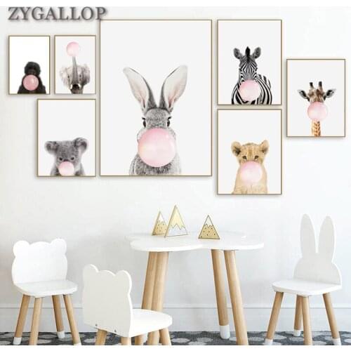 Giraffe Zebra Animal Posters and Prints Nursery Wall Art Print Canvas Painting Nordic Decorative Pictures Children Bedroom Decor