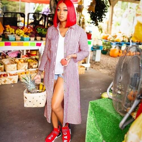 Spring Autumn Striped Long Sleeve Shirt Dress Women Button Up Turn-down Collar Loose Casual Dresses Streetwear Long Maxi Dress