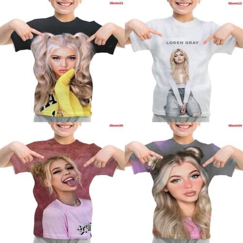 Loren Gray 3D Print T-shirt Boys Girls T Shirt Fashion Tshirts Summer Short Sleeve Tees Men Women Tee Tops Harajuku Streetwear