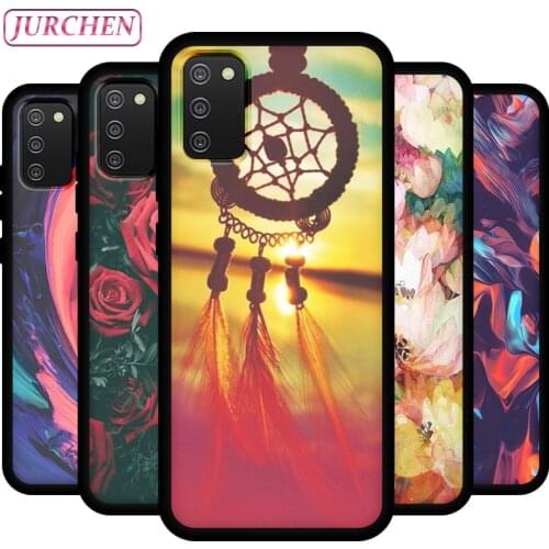 JURCHEN Silicone Phone Case For Samsung Galaxy A02S M02S Back Cover For Samsung A02S A025F A025M Cute Cat Dog Cartoon Painting