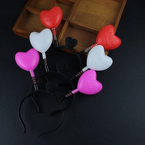 Luminous LED Flash Love Heart Glow Headband Hairwear Concert Props Children Light Headdress Gifts Toys For Kids Adult