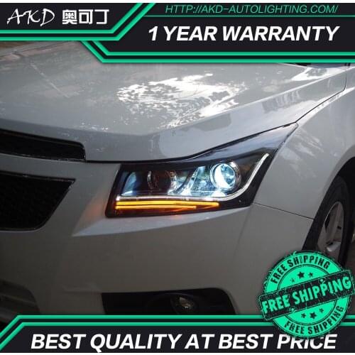 AKD tuning cars Headlight For Chevrolet Cruze 2009-2014 Headlights LED DRL Running lights Bi-Xenon Beam Fog lights angel eyes