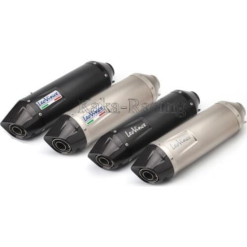 Universal Leovince Motorcycle Exhaust Muffler pipe Carbon Tip for Duke 125 250 RC 390 CBR 600 1000 GSR750 GSXR 650 750 1000
