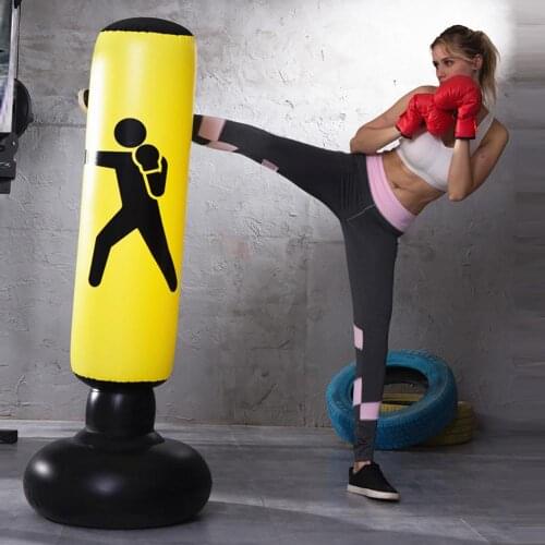 1.6m Vertical Inflatable Boxing Bag PVC Thickening Boxing Pillar Tumbler Fight Column Punching Bag Fitness Tools