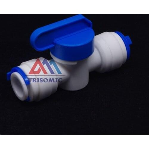 1/4" Inline Tube tap shut off Ball Valve Quick Fitting Connection Aquarium RO Water Filter Reverse Osmosis System