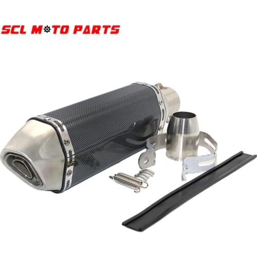 ALconstar-Motorcycle 51mm Exhaust Pipe With Muffler Moto Bike Pot Escape For Yamaha Honda KTM Kawasaki Ducati Slip-on