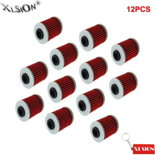 XLSION 12Pcs Oil Filters For BETA REV 4Stroke EVO 250 300 SUZUKI RMZ250 RMZ450 Kawasaki KX250F KX250 KX450F 2008-2016