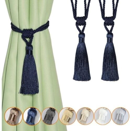 2Pcs Curtain Tiebacks With Tassel Curtain Clips Rope Tie Backs holdbacks Home Accessories Decorative