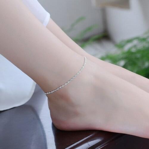LUKENI Hot Sale Women Jewelry Bracelets Girl Party Engagement Lady Accessories Fashion 925 Sterling Silver Anklets Female Gift