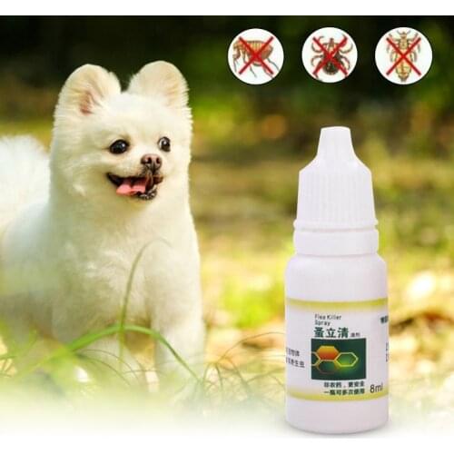 8ml Pet Dog Cat Flea Tick Killer Anti-flea Insecticide Spray Lice Insect Remover Liquid
