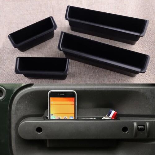 1 Set Door Armrest Phone Key Storage Box Holder Tray Container Fit for Jeep Wrangler JK 2010 2009 2008 2007