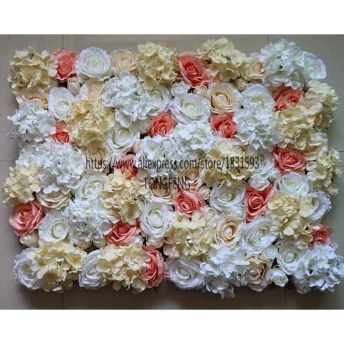 10pcs/lot Artificial silk Hydrangea and Rose flower wall Wedding backdrop decoration Arch flower runner Mixcolor TONGFENG