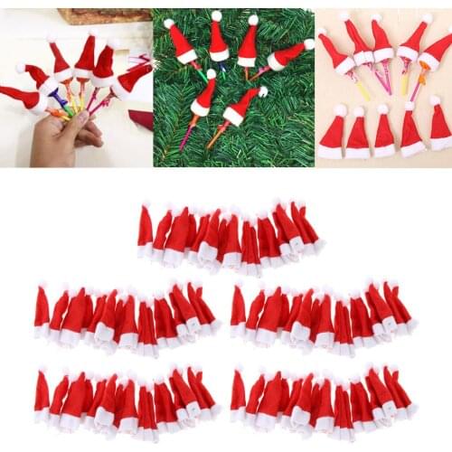 100pcs 3.4'' Mini Lollipop Arts & Craft Decoration Santa Claus Hats
