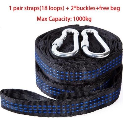 2 Pcs Super Strong Yoga Hammock Strap Belt Load Bind Daisy Chain Rope Portable Tree Rope for Tent Hammock Aerial Yoga 300*2.5cm