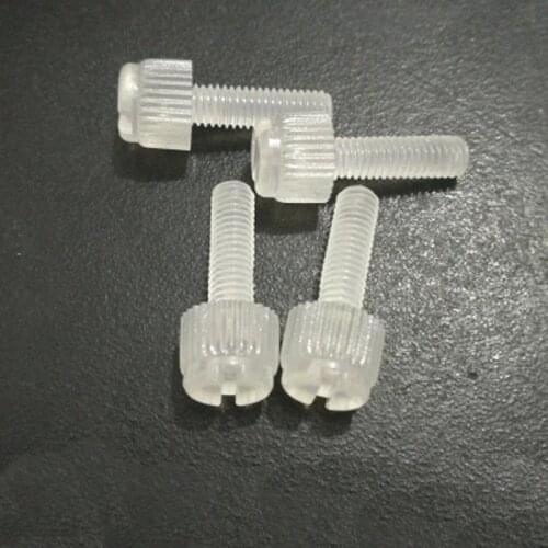 30pcs M3 M4 Transparent acrylic PC slotted word Hand twisted knurled nylon screws Plastic screw 6mm-30mm Length