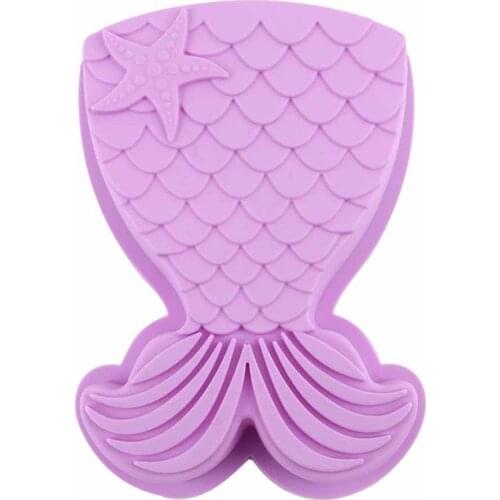 3D Fish Tail Shaped Silicone Cake Mold Mermaid Handmade Baking Dessert Mousse Cake Baking Tray Chocolate Candy Baking Molds