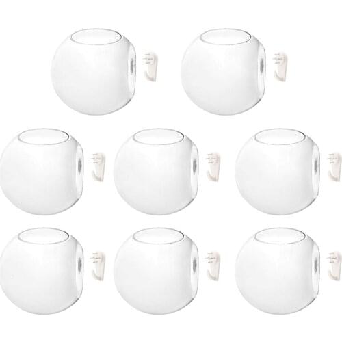 8 x Wall Mounted Transparent Glass Hydroponic Vase Terrarium Container - Ball - 10cm