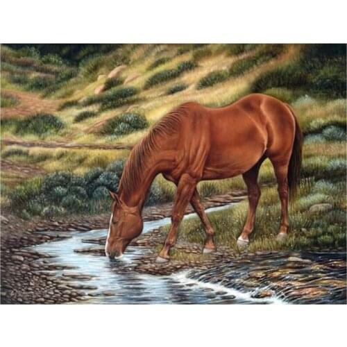 Dpsupr Diamond Painting 5D Full Square/Round Daimond Rhinestone Embroidery Painting Animal Horse Cross Stitch Mosaic Picture