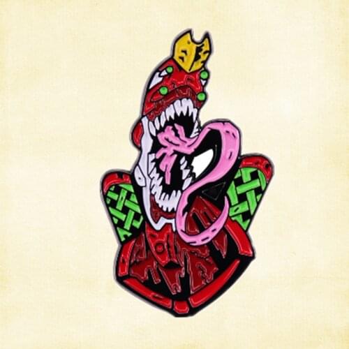 Evangelion Evolution Revoltech EVA-02 Beast Mode Form enamel pin New Century Gospel Japanese mecha anime TV brooch