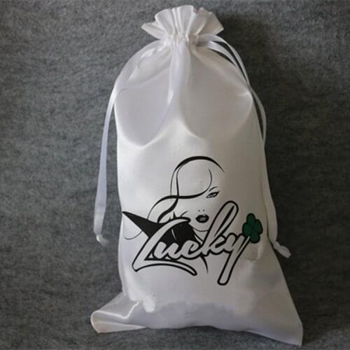 Satin Bags for Packaging Jewelry/Makeup/Gift/Wedding/Party/Storage/Hair/Wigs/Shoe Bag Silk Cloth Pouch Sachet Custom Logo Print