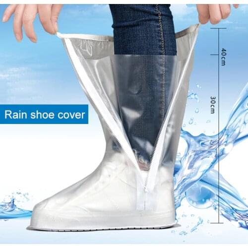 Reusable Rain Shoe Covers Waterproof Shoe Protectors Women Men Rubber Galoshes Motorcycle Cycling Elastic Boots Cover J2