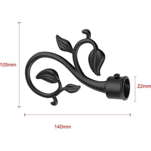 4Pcs Curtain Decorative Pole/Rod Finials Ends Heads Caps Rod Kits Black