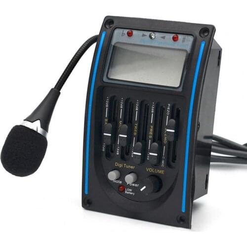 LC-5 Acoustic Guitar Pickup 5 Bands Display Screen ABS Useful LC-5 5 Band EQ for Instrument Acoustic Guitar Pickup 5 Bands Displ