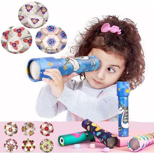 Kaleidoscope Childrens Educational Toys DIY Paper Cartoon Retractable Rotating Kaleidoscope Boyand Girl Birthday Creative Gifts