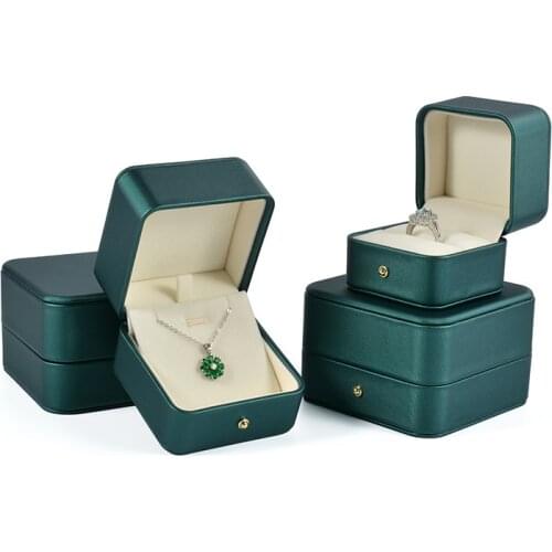 Luxury PU Leather Jewelry Organizer Boxes and Packaging Wedding Ring Pendant Necklace Bracelet Jewellery Gifts Box With buckle
