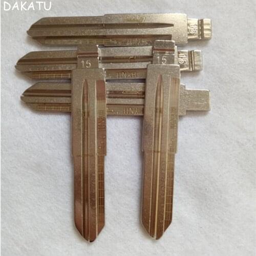 NO.15 HYN11 Engraved Line Key Blade Blank Scale Shearing Teeth Uncut Key Blade For Hyundai Elantra Kia Cerato