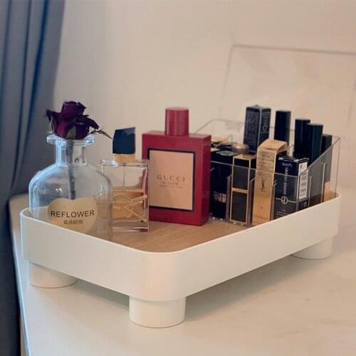 Multifunctional round square storage tray, fruit tray storage tray, cup with perfume, sundries, desktop decoration tray