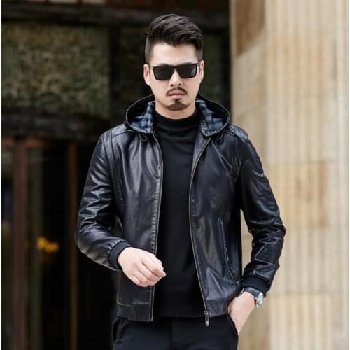 Hooder mens leather jacket slim motorcycle coat men jackets autumn winter clothes personalized jaqueta de couro street fashion