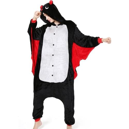 2020 New Adult Flannel Cosplay Costume Bat Onesie Costumes For Unisex Create Dance Fancy Pajama Halloween Party