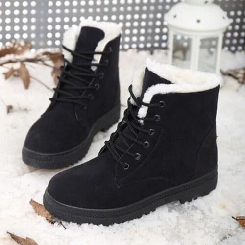 Platform shoes women boots winter plush warm new fashion ankle boots woman shoes plus size solid casual female shoe promotional