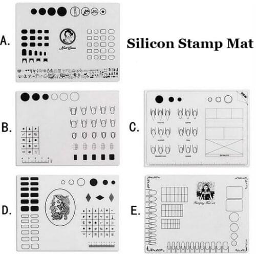 Wholesale 300pcs New Nail Art Silicone Mat Stamping Reverse Stamp Transfer Nail Soft Silicone Pad Practice Manicure Stamping Pad