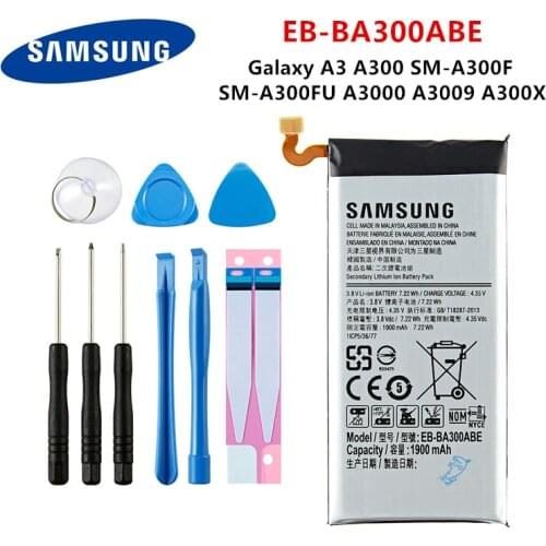SAMSUNG Orginal EB-BA300ABE 1900mAh Battery For Samsung Galaxy A3 A300 SM-A300F SM-A300FU A3000 A3009 A300X Mobile Phone +Tools
