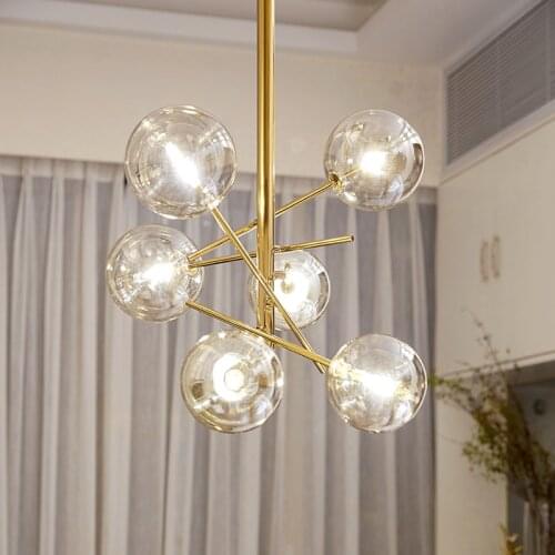 Replica lamp designer chandelier Gold Glass Bubble lamp Dining room Kitchen restaurant sphere chandelier hanging light luster